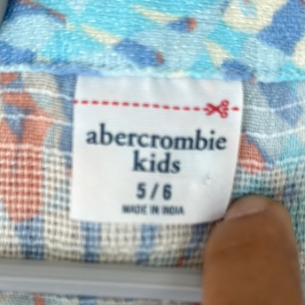 Abercrombie Kids Blue and Orange Patterned Romper - Picture 2 of 3